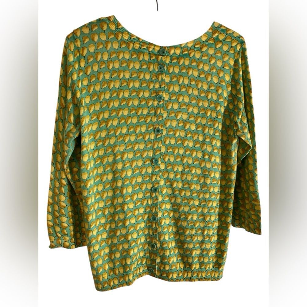 Talbots Button Back Pears Sweater Size L - image 2